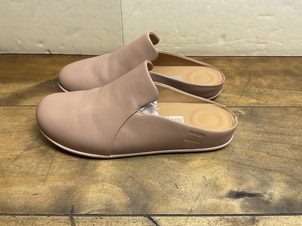 Fitflop Womens Chrissie II Haus Leather Slippers Beige Size US6 EU37